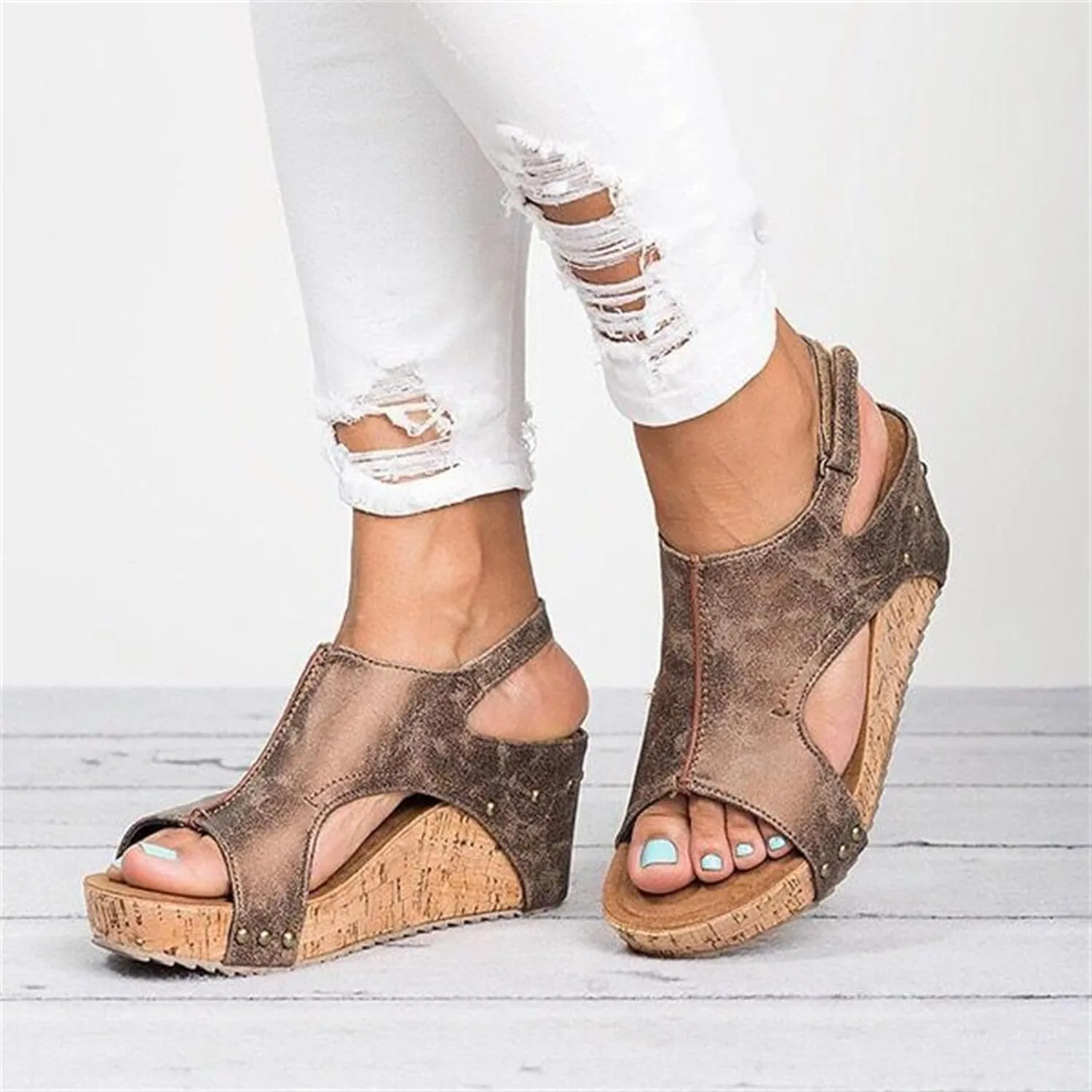 Wedge Sandals For Women Comfortable Dressy Platform Sandals Open Toe Ankle Strap Casual Summer Slip on Dress Shoes 2024