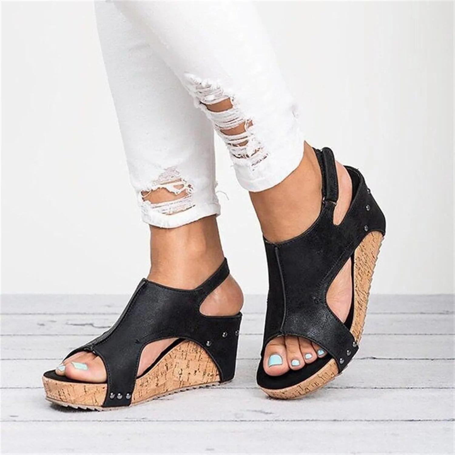 Wedge Sandals For Women Comfortable Dressy Platform Sandals Open Toe Ankle Strap Casual Summer Slip on Dress Shoes 2024