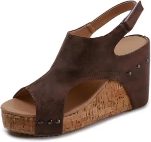 Wedge Sandals For Women Comfortable Dressy Platform Sandals Open Toe Ankle Strap Casual Summer Slip on Dress Shoes 2024