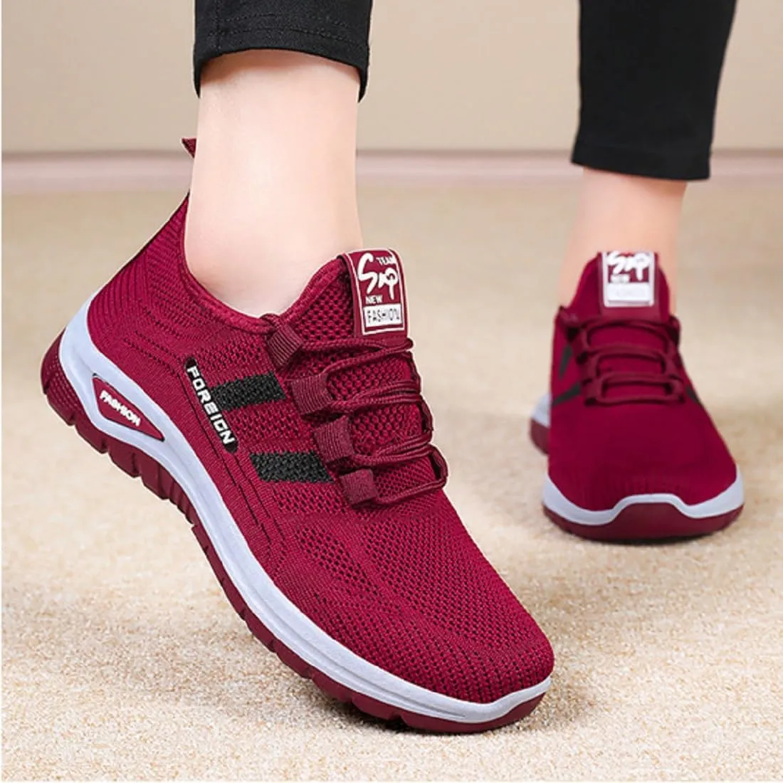 Women's Breathable Mesh Running Shoes, Lightweight, Non-Slip, Cushioned, Supportive for Workout and Casual Wear