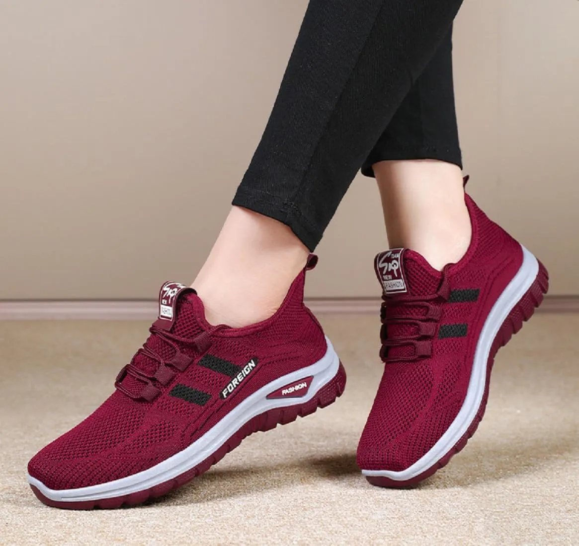 Women's Breathable Mesh Running Shoes, Lightweight, Non-Slip, Cushioned, Supportive for Workout and Casual Wear