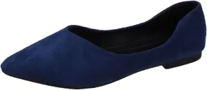 Women's Dress Flat Ballet Low Wedge Ladies Summer Fashion Solid Colour Simple Pointed Women's Ballet Flat Comfortable
