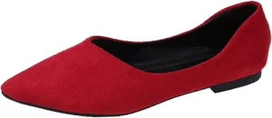 Women's Dress Flat Ballet Low Wedge Ladies Summer Fashion Solid Colour Simple Pointed Women's Ballet Flat Comfortable