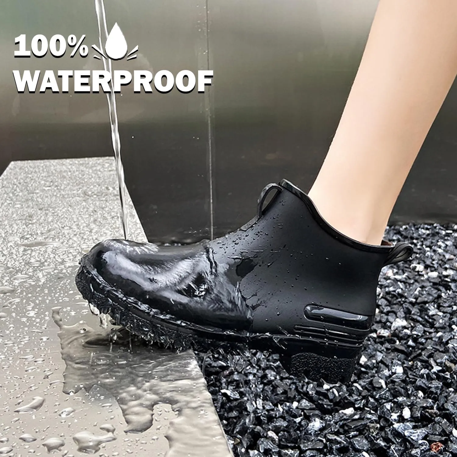 Women's Garden ShoesWomen's rain boots waterproof anti-slipping rainboots for ladies comfortable insoles stylish light ankle rain shoe