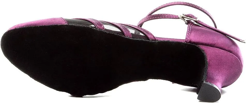 Women's Latin Dance Shoes Closed Toe Ballroom Performance Standard Dance Heels 2.33 inch Heel Height,Model L189