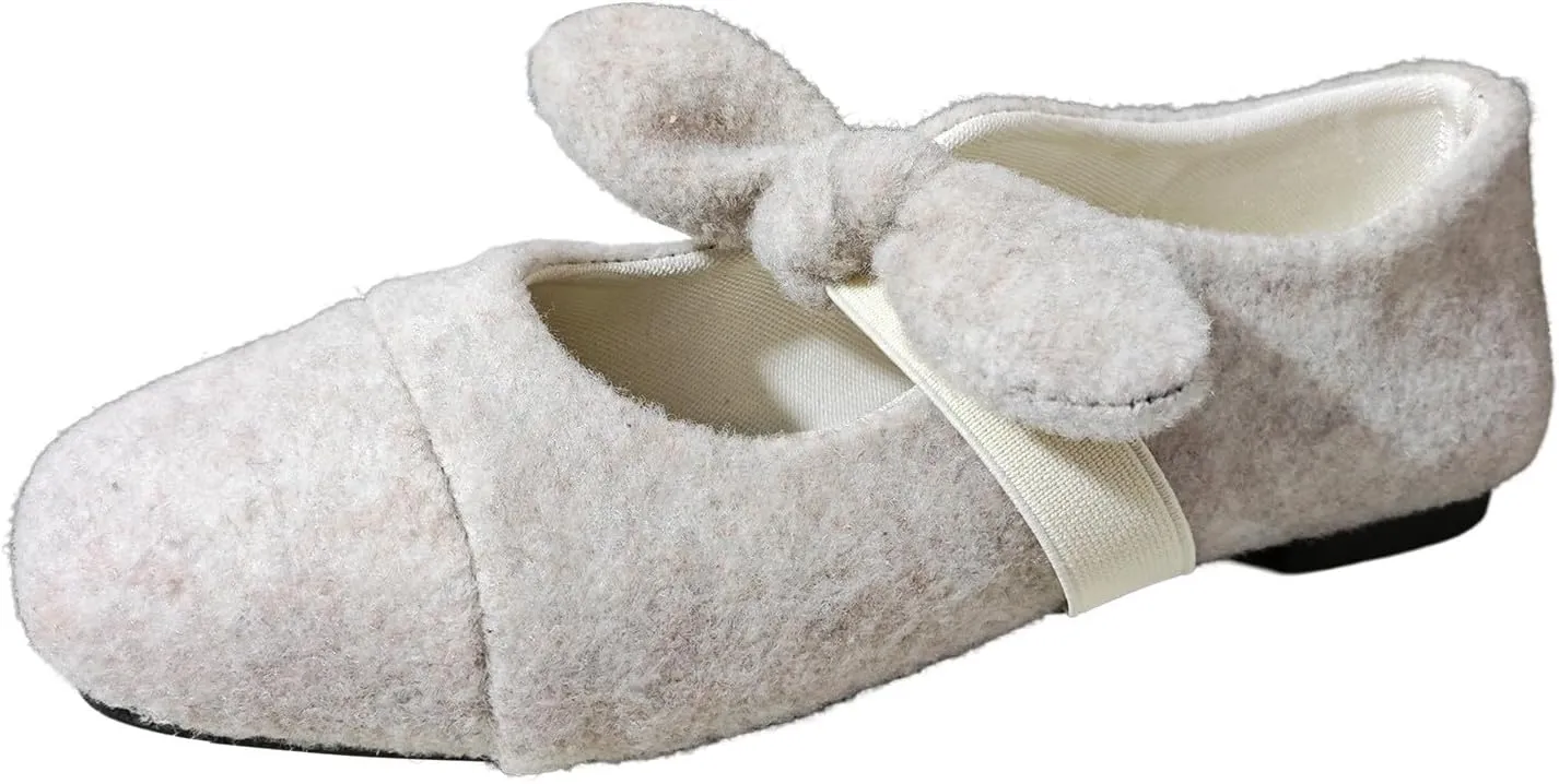 Women's Round Toe Ballet Flats Comfortable Bow Dressy Flats Shoes for Women