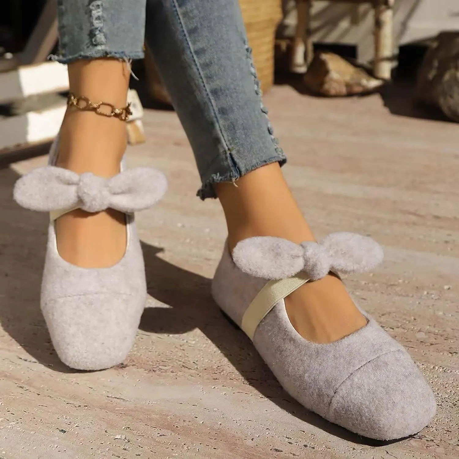 Women's Round Toe Ballet Flats Comfortable Bow Dressy Flats Shoes for Women