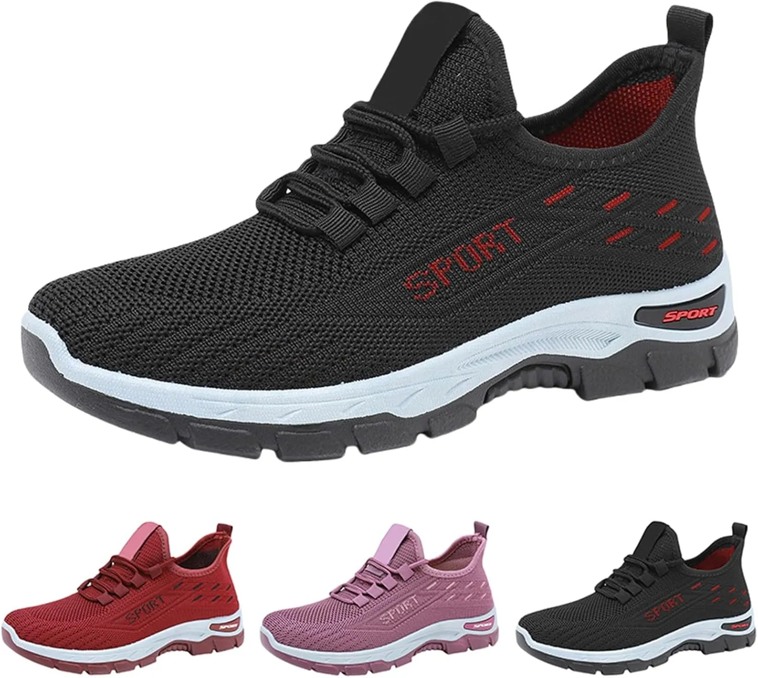 Womens Running Shoes Lightweight Breathable No Slip Sneakers Gym Athletic Workout Casual Sports Ladies Tennis Shoes