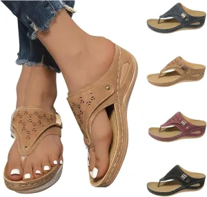 Womens Sandals 2025 Orthopedic Wide Width Slip-On Dressy Comfortable Summer Shoes Wedge Flip Flops Blue Spring