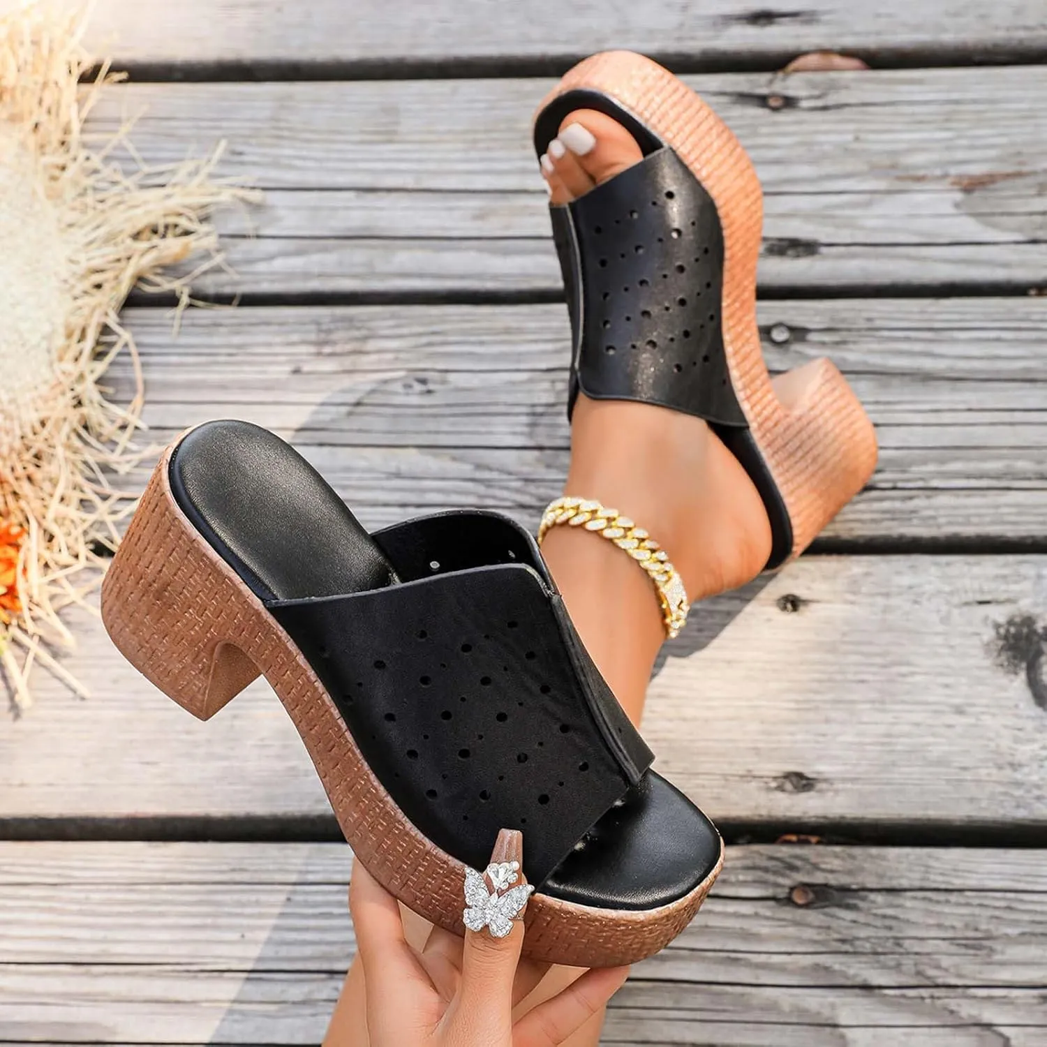 Women's Sandals Comfortable Casual Summer Slide with Arch Support Stylish Open Toe Design Perfect for Beach and Parties