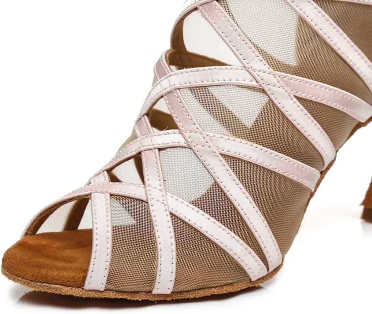 Women's Stylish Open Toe Latin Dance Boots Ballroom Tango Party Wedding Performance Practice Dance Shoes