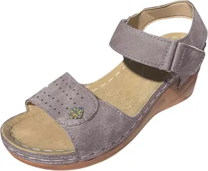 Women's Summer Wedge Heel Sandals, Fashionable Solid-Colored Leather Open-Toe Sandals, Casual, Comfortable And Lightweight Walking Shoes