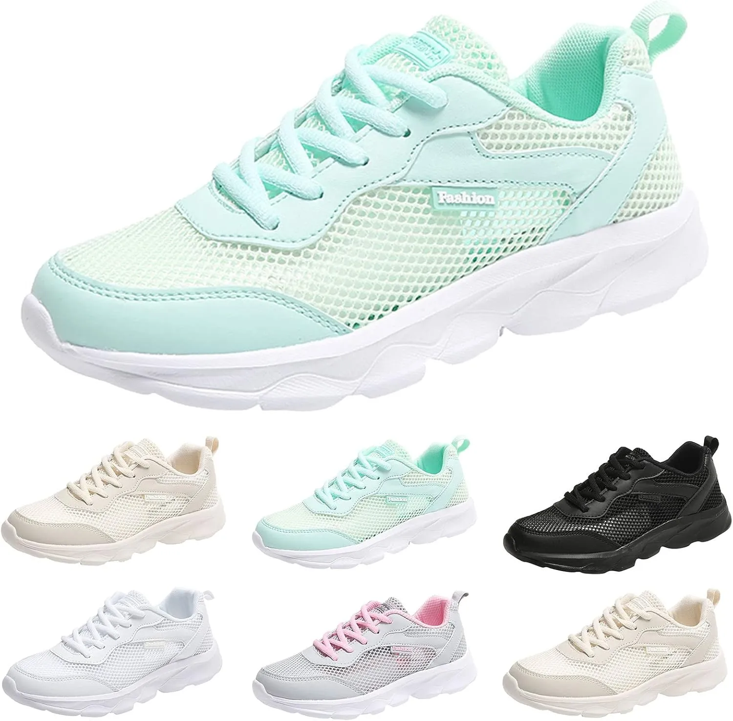 Womens Walking Shoes Mesh Breathable Athletic Sneakers for Women Comfortable Non Slip Lace Up Sports Shoes