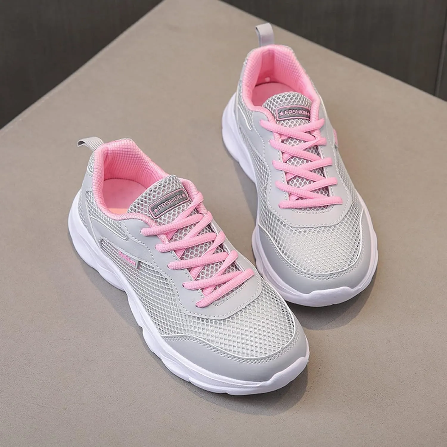 Womens Walking Shoes Mesh Breathable Athletic Sneakers for Women Comfortable Non Slip Lace Up Sports Shoes